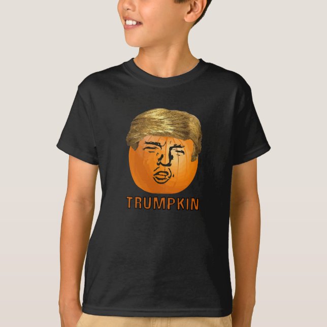 Funny Trump Halloween Trumpkin Pumpkin T-Shirt (Front)