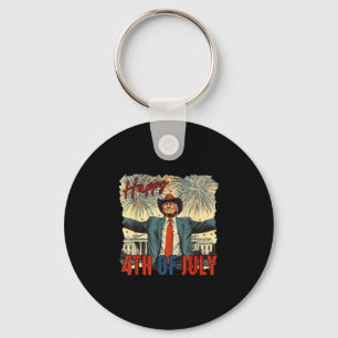 Funny Trump Happy 4th Of July Independence Day Keychain