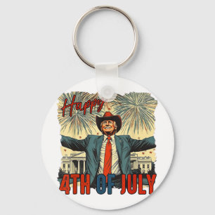 Funny Trump Happy 4th Of July Independence Day Keychain