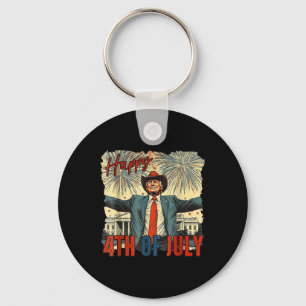 Funny Trump Happy 4th Of July Independence Day Keychain