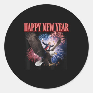 Funny Trump Happy New Year 2025 We Made History Do Classic Round Sticker