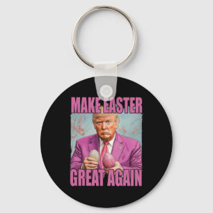 Funny Trump Hold Eggs Make Easter Great Again Keychain