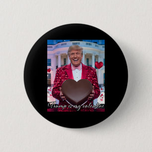 Funny Trump Hugging Chocolate Heart February 14th 2 Inch Round Button