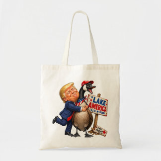 Funny Trump Hugging Goose Lake America Political H Tote Bag