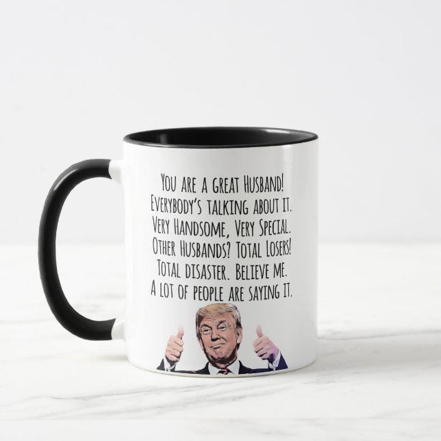 Funny Trump Husband Birthday Valentine Christmas Mug (Left)