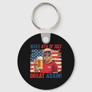 Funny Trump Independence Day Make 4th Of July Grea Keychain