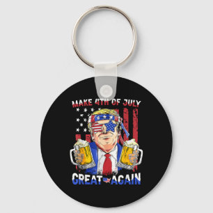 Funny Trump Independence Day Make 4th Of July Grea Keychain