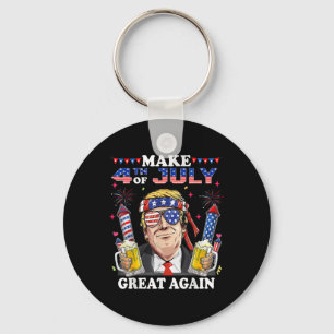 Funny Trump Independence Day Make 4th Of July Grea Keychain
