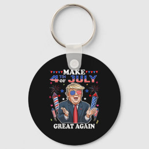 Funny Trump Independence Day Make 4th Of July Grea Keychain