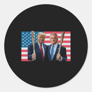 Funny Trump Kennedy Mega Maha Baseball Bat Usa Fla Classic Round Sticker