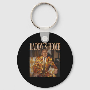 Funny Trump Leopard Daddys Home, Trump 2024  Keychain
