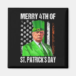 Funny Trump Leprechaun Hat Merry 4th Of St Patrick Magnet