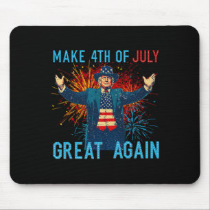 Funny Trump Make 4th Of July Great Again Firework Mouse Pad