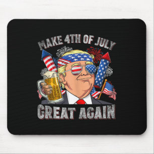 Funny Trump Make 4th Of July Great Again Men Drink Mouse Pad