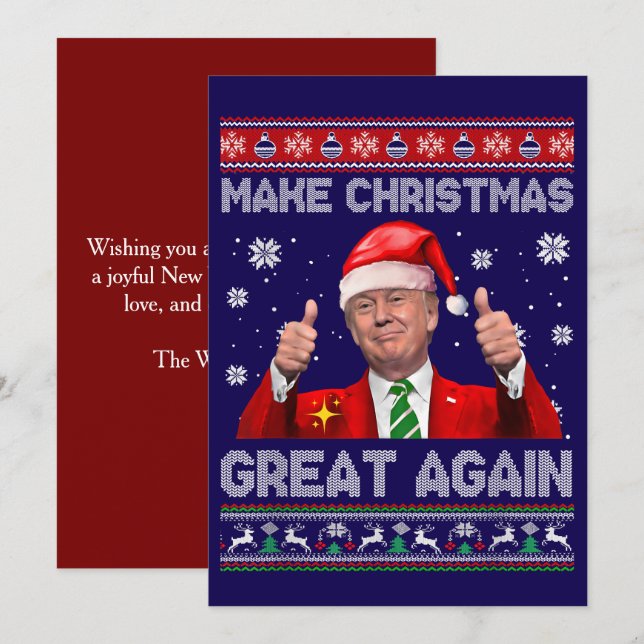 Funny Trump Make Christmas Great Again Holiday Card (Front/Back)