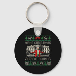 Funny Trump Make Christmas Great Again Ugly Sweate Keychain