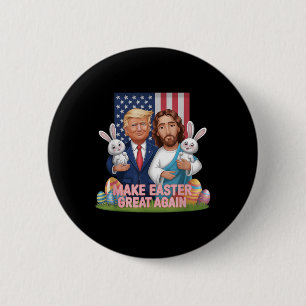 Funny Trump Make Easter Great Again Bunny Hunt Egg 2 Inch Round Button