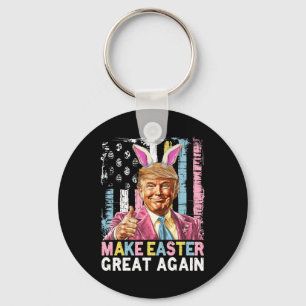 Funny Trump Make Easter Great Again Bunny Hunt Egg Keychain