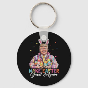 Funny Trump Make Easter Great Again Bunny Hunt Egg Keychain