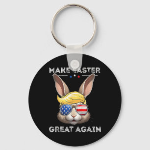 Funny Trump Make Easter Great Again Bunny Hunt Egg Keychain