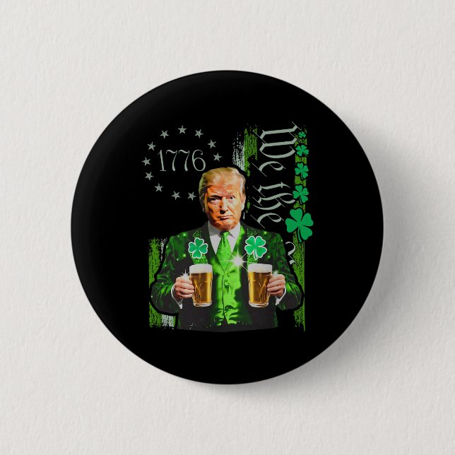 Funny Trump Make St Patrick's Day Great Again Iris 2 Inch Round Button (Front)