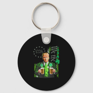 Funny Trump Make St Patrick's Day Great Again Iris Keychain