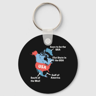 Funny Trump Map Of Usa - Canada  Keychain