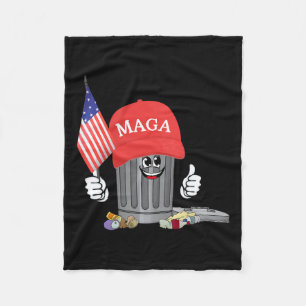 Funny Trump Mega Garbage Can Cartoon Character Ame Fleece Blanket