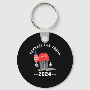 Funny Trump Mega Garbage Can Cartoon Character Ame Keychain