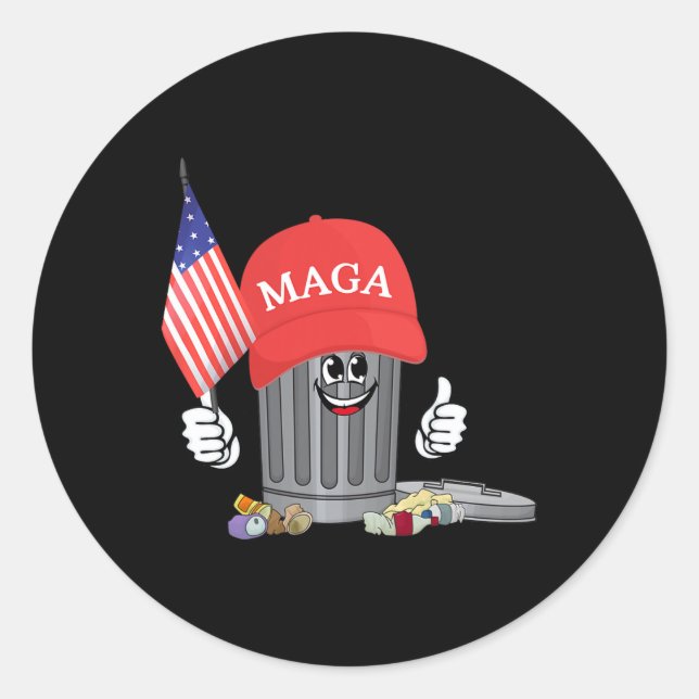 Funny Trump Mega Garge Can Cartoon Character Ameri Classic Round Sticker (Front)