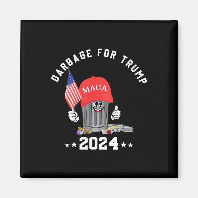 Funny Trump Mega Garge Can Cartoon Character Ameri Magnet (Front)