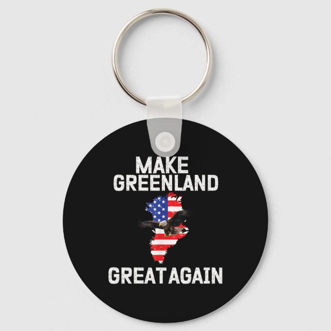 Funny Trump Meme Trump Greenland Make Greenland Gr Keychain (Front)