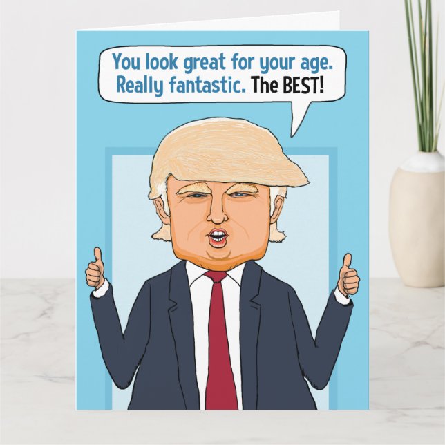 Funny Trump Not Fake Birthday News Card (Front)