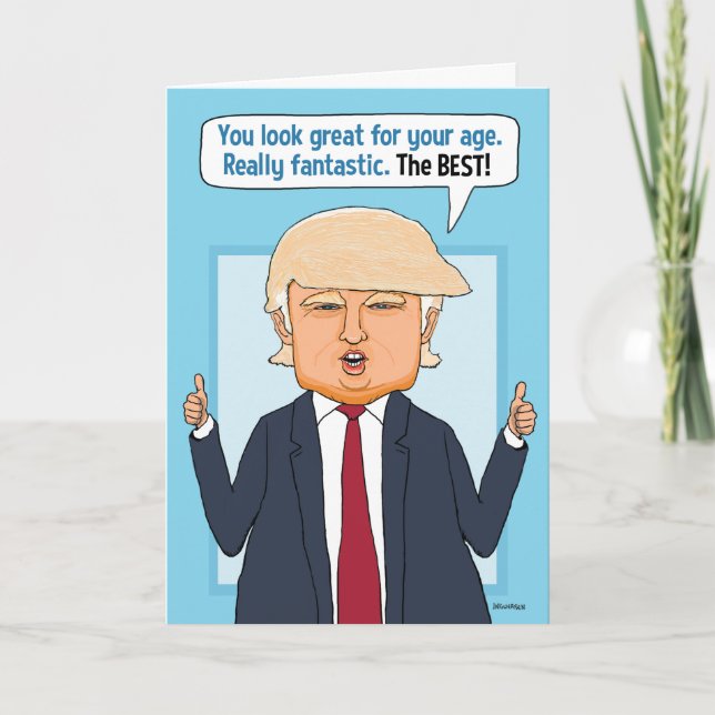 Funny Trump Not Fake News Birthday Card (Front)