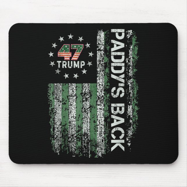 Funny Trump Paddys Back 45 47 St Patricks Day Usa Mouse Pad (Front)