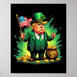 Funny Trump Paddys Back 45 47 St Patricks Day Usa  Poster