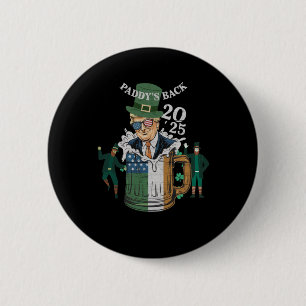 Funny Trump Paddy's Back St. Patrick Day Funny Gif 2 Inch Round Button