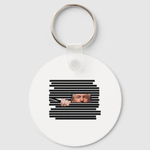 Funny Trump Peeking Through Redactions Meme Politi Keychain