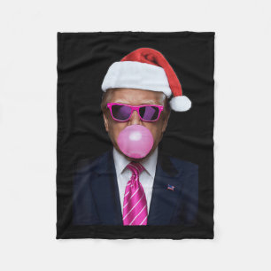 Funny Trump Pink Bubble Gum Christmas Xmas  Fleece Blanket