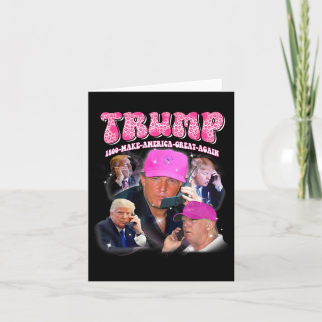 Funny Trump Pink Miss Me Yet Trump 2024 Take Ameri Card (Front)