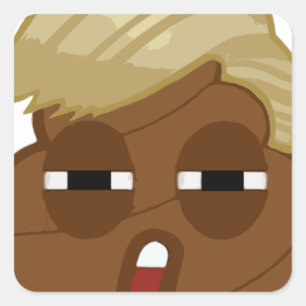Funny trump poop emoji square sticker