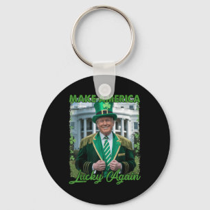Funny Trump Republican Make America Lucky Again Le Keychain