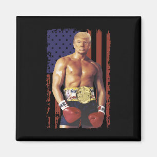 Funny Trump Rocky Boxing Meme Boxer Us Flag Patrio Magnet