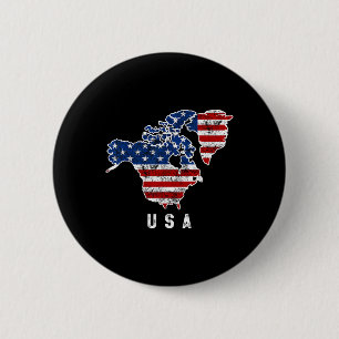Funny Trump’s Vision Of Usa Map With Canada And 2 Inch Round Button