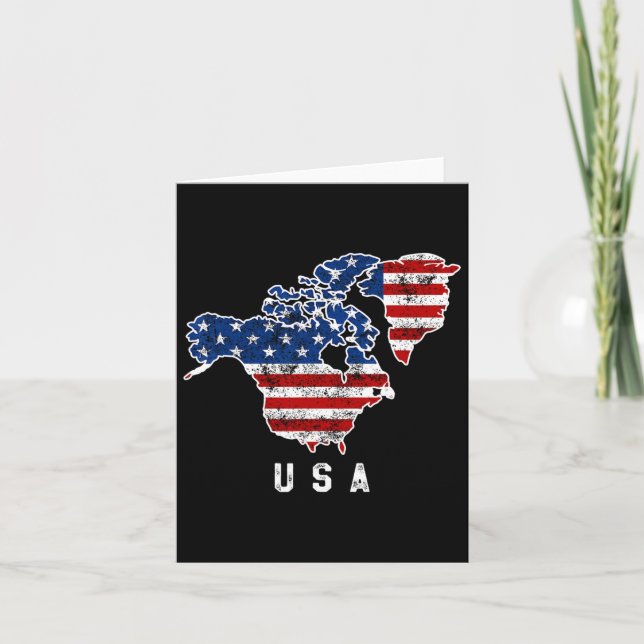 Funny Trump’s Vision Of Usa Map With Canada And Gr Card (Front)