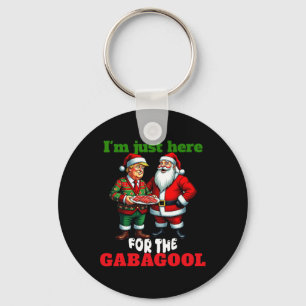 Funny Trump Santa Christmas I'm Just Here For The  Keychain