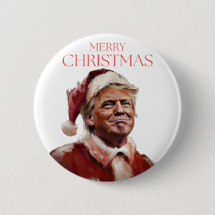 Funny Trump Santa Claus Christmas Card 2 Inch Round Button