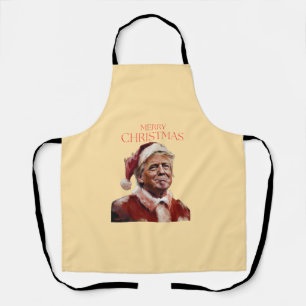Funny Trump Santa Claus Christmas Card Apron
