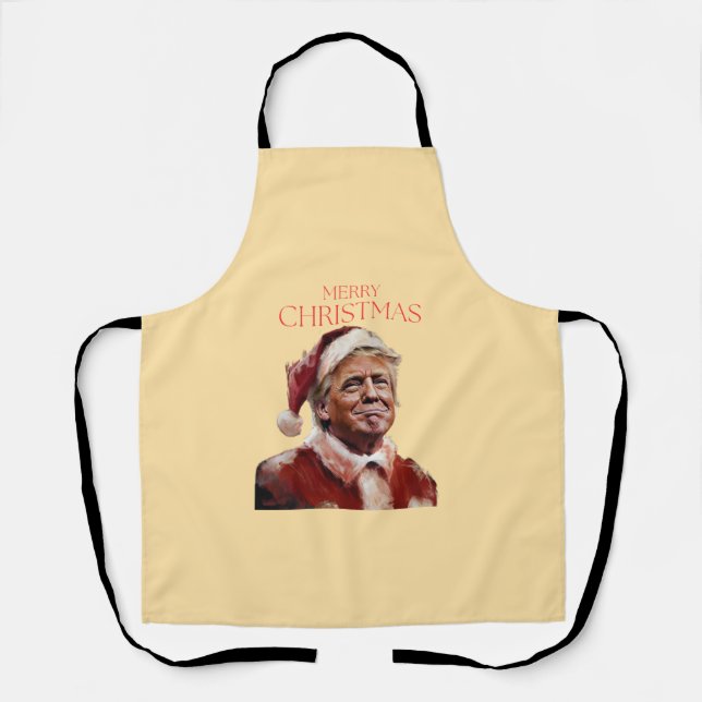 Funny Trump Santa Claus Christmas Card Apron (Front)