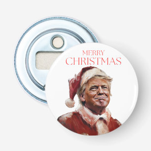 Funny Trump Santa Claus Christmas Card Bottle Opener